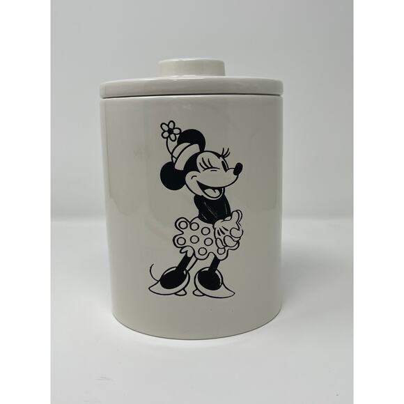 New Disney Minnie Mouse Ceramic Canister Jar With Minnie Mouse On Lid - Picture 1 of 8